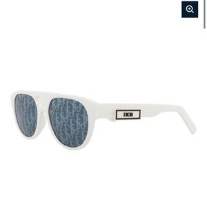 Dior Men's Dior B23 R1I White Grey Logo Mirror Lens Pilot Sunglasses 54mm-17-145